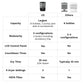Comparison chart of sterilizer dryer features: capacity, LCD control, timer, drying time.