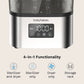 Stainless sterilizer dryer base with babybrezza control panel and function icons.