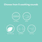 Portable sound machine sound options shown with five icon buttons
