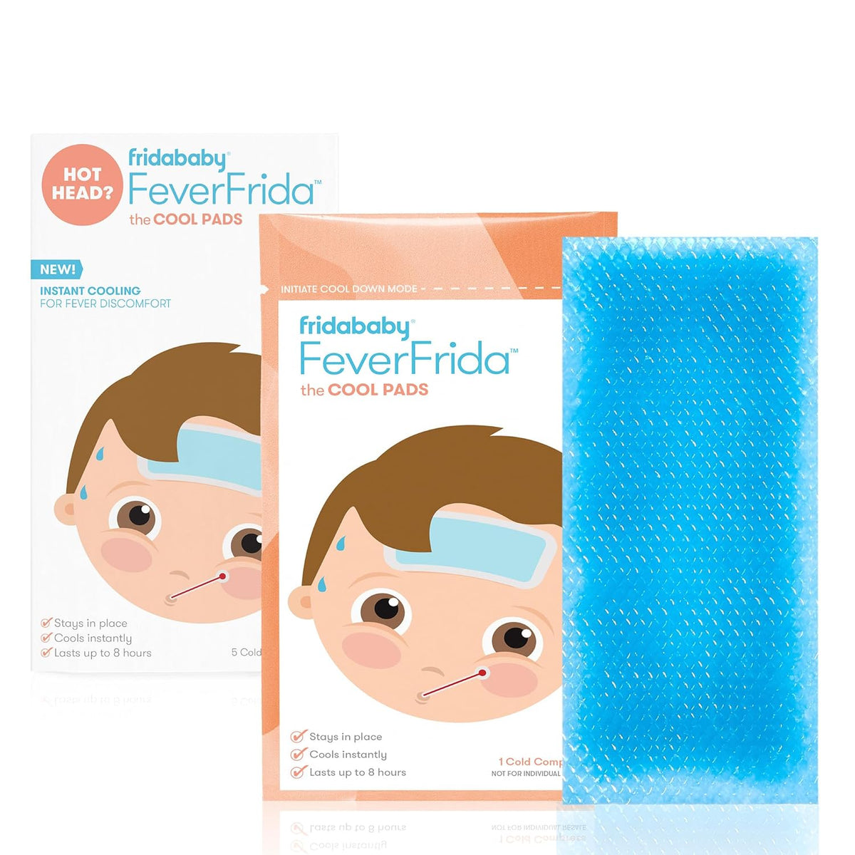 Kids fever cooling pads with blue gel sheet and package