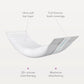 Postpartum ice maxi pad, curved white coverage with raised edges
