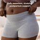 Gray heather seamless boyshort postpartum underwear with stretchy waistband