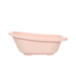 Baby bath tub in pale pink with wide rim and rounded base