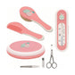 Blush baby grooming gift set with hair brush, comb, thermometer, scissors, nail tools