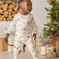 Kids’ long-sleeve pajama set, white with Christmas-themed allover print