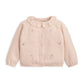 Girls pink embroidered Peter Pan collar button-front top with long sleeves