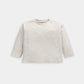 Light beige long-sleeve T-shirt with crew neck