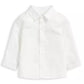 Baby boys white dress shirt with button front and spread collar, long sleeves