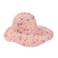 Floral floppy sunhat in light pink with colorful flower print