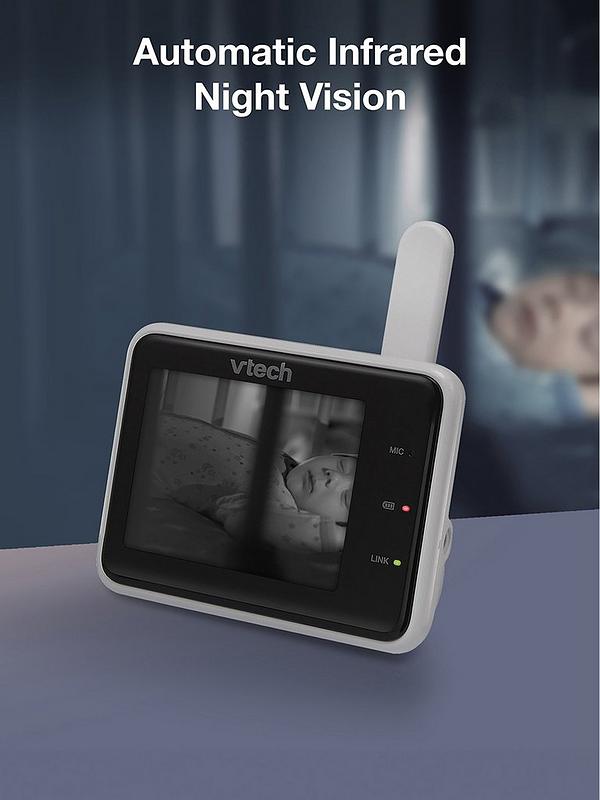 White Wi‑Fi video monitor camera with night-vision view on handheld unit