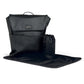 Black adjustable changing backpack with top flap and included changing mat