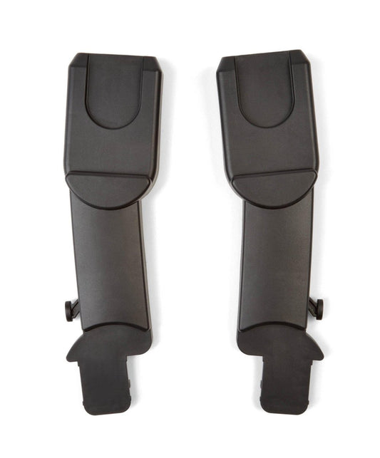 Black pushchair car seat adaptor clips, two-piece set with side buttons