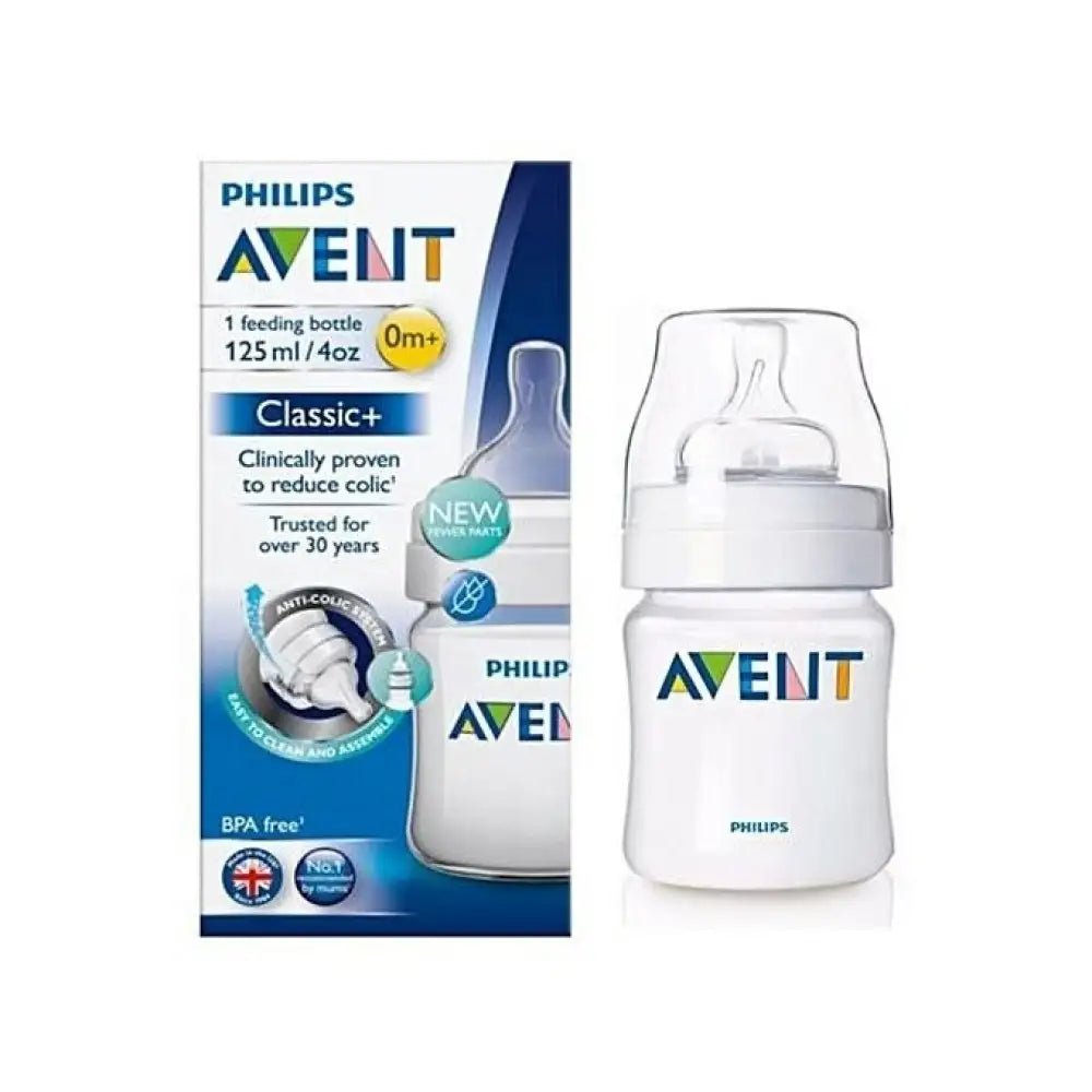 PHILIPS AVENT Anti-colic bottle 125 ml with white cap and clear teat, boxed