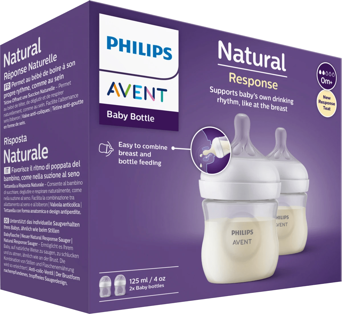 PHILIPS AVENT Natural baby bottle box with anti-colic design, 125ml, 2-pack