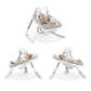 Portable baby swing with padded seat, toy arch, and multi-direction rocking legs