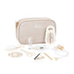 Sand baby grooming set case with brush, nail tools, thermometer, and accessories