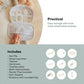 Open baby grooming set organizer with elastic pockets and grooming accessories
