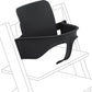 Baby set for Tripp Trapp chair with black padded seat and backrest on chair base