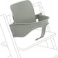 Baby high chair set in light gray with seat and back cushion