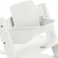 White baby high chair set close-up showing seat and back cushion
