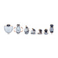 Baby tent travel set with multiple striped bags and covers shown together