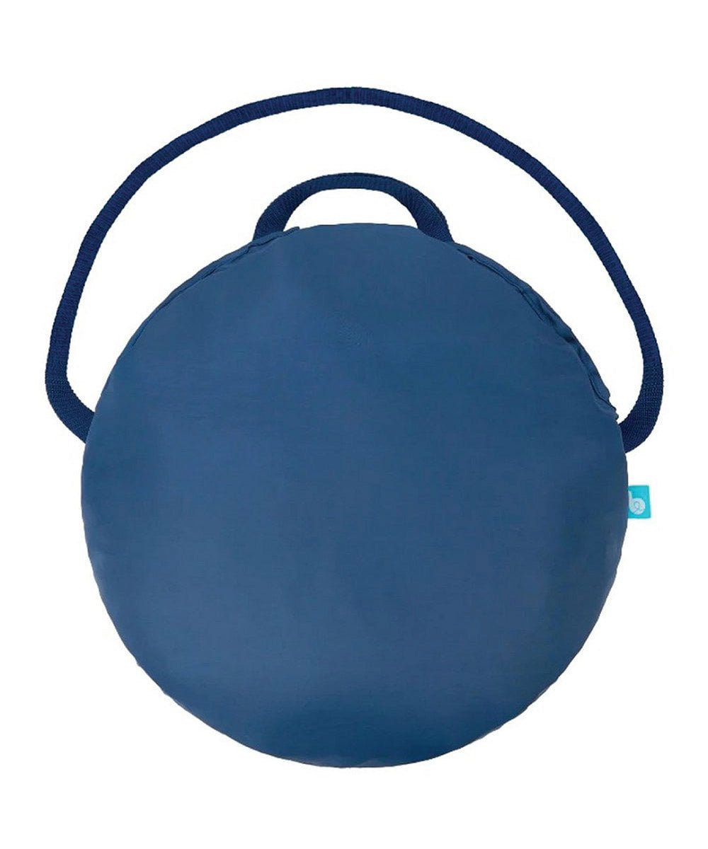 Navy rounded baby pop-up play tent with two loop handles