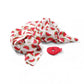 Bamboo muslin swaddle blanket, white with red watermelon print, plus red watermelon plush