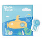 Blue bath book packaging with cartoon submarine and octopus character