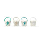 Children’s bath bucket set, four small buckets with character prints and handles