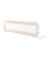 Beige fabric bed safety rail with curved frame and side clamp, 150 cm