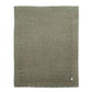Khaki ribbed knitted blanket, square folded with logo tag