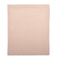 Pink pointelle baby blanket with textured geometric pattern, flat