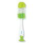 Lime green bottle brush with soft bristles and suction cup base