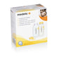 Breast milk bottle set in box, showing two clear 250ml bottles with yellow caps