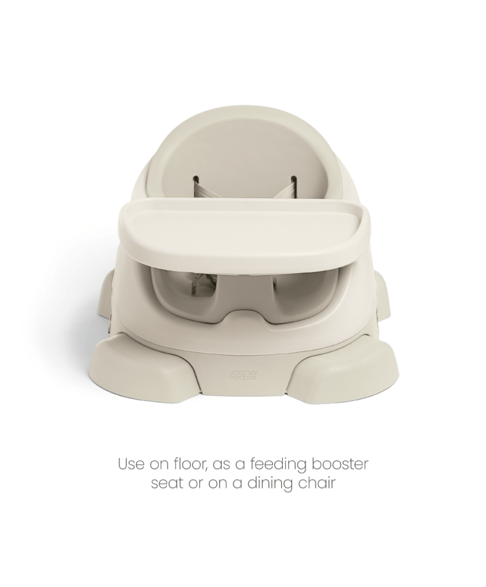 3-in-1 floor and booster seat, cream seat base with molded toddler insert