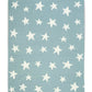 Light blue chenille blanket with scattered white stars