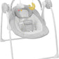 Gray baby hammock swing with seat insert, hanging arch toys, and side motor housings