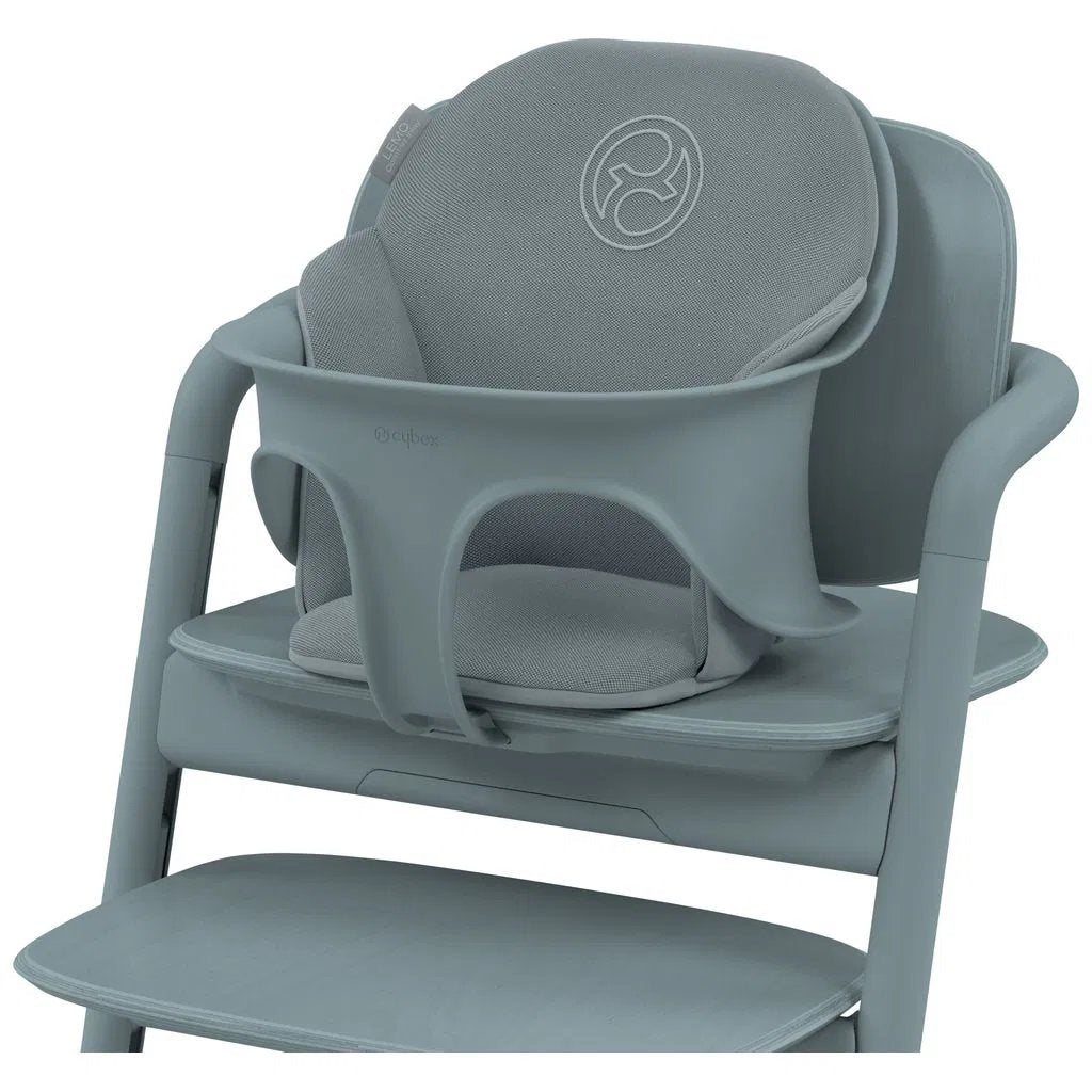 Comfort inlay seat insert in stone blue, padded back and seat with side cutouts
