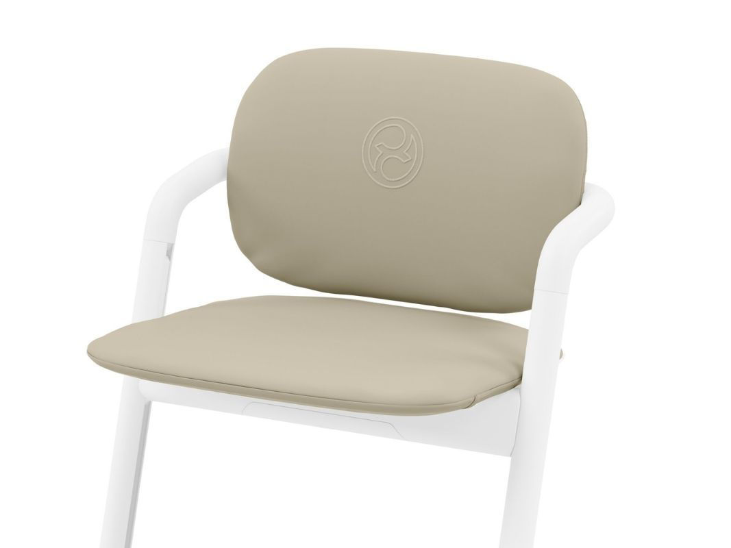 Comfort inlay seat insert in sand, padded backrest and seat with arched logo