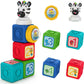Magnetic activity cube set with zebra figure and colorful number blocks 1–4