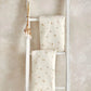 Cot fitted sheet set of 2, cream with small woodland animal print