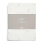 Cotbed fitted sheets pack of 2, white with subtle bunny figures, folded in packaging