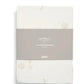 2-pack cotton cotbed fitted sheets in white with small space motifs, in a box