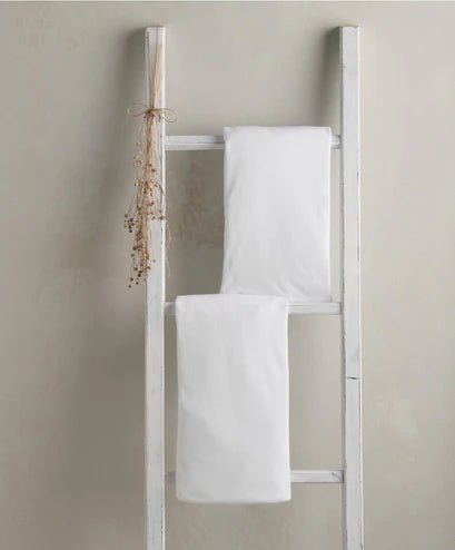 Pack of 2 cotton fitted cotbed sheets, white