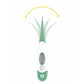 Green and white digital thermometer with probe tip and sensor lights