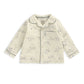 Cream dinosaur print pyjama top with button front and chest pocket detail