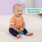 Stitch teether rattle gripped by a baby on a soft play mat