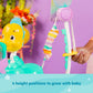 Mermaid sea activity jumper toy arch with hanging colorful straps and hand-grip handle, teal