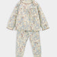 Ditsy floral pajama set with long-sleeve top and ankle-length matching pants