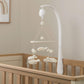 Baby crib musical mobile with white duck plush and hanging ball charms